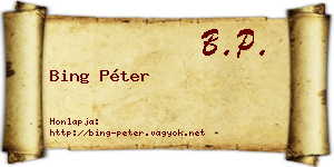 Bing Péter névjegykártya