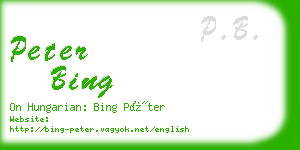 peter bing business card